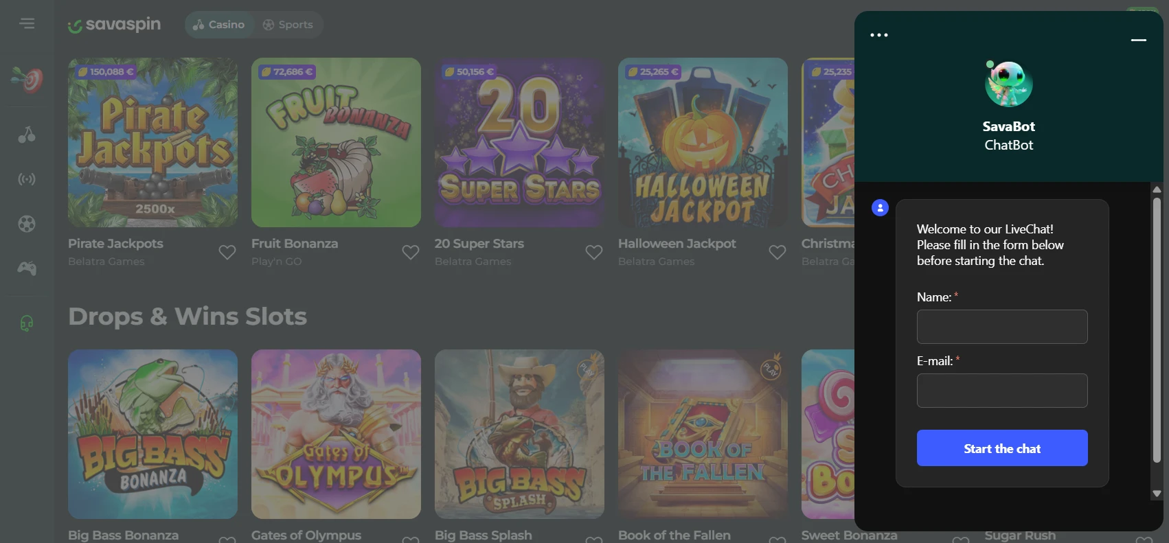 Assistance du casino Savaspin